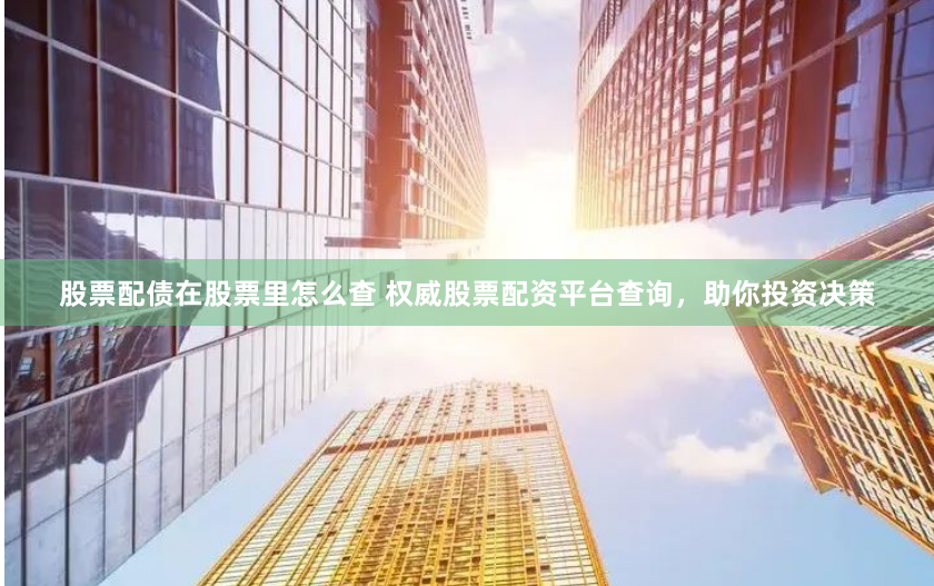 股票配债在股票里怎么查 权威股票配资平台查询，助你投资决策